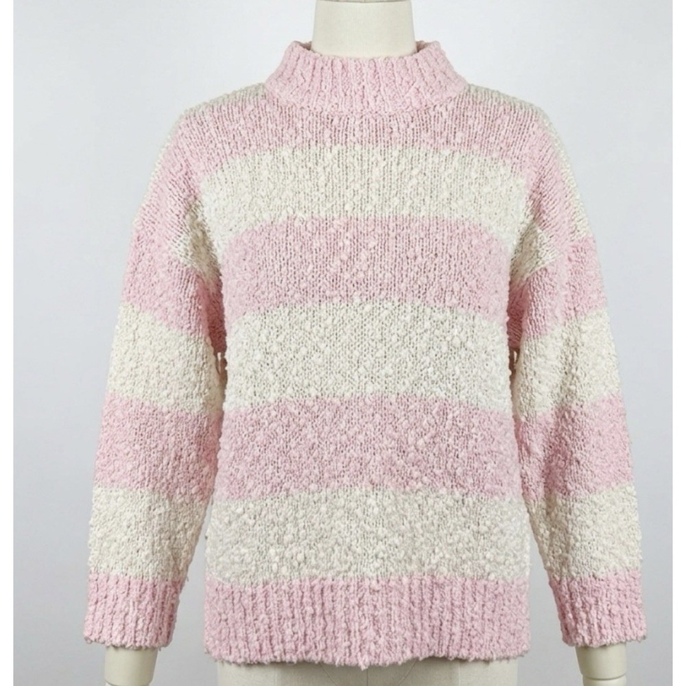 Retro 90s Margules Textured Striped Sweater L Cottagecore Soft Girl Coquette